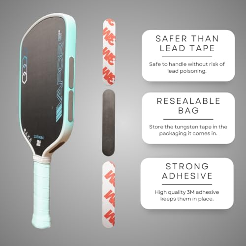 Pickleball Effect Tungsten Tape Strips | 10-3 gram Strips for Pickleball Paddle Weights Customization | Toxic Free Pickleball Lead Tape Alternative - Image 4