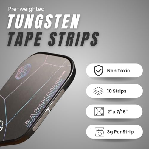 Pickleball Effect Tungsten Tape Strips | 10-3 gram Strips for Pickleball Paddle Weights Customization | Toxic Free Pickleball Lead Tape Alternative - Image 2
