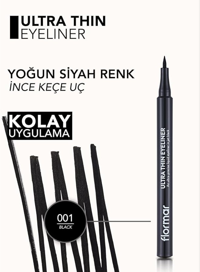 flormar Ultra Thin Eyeliner Black 001 Black - Image 3