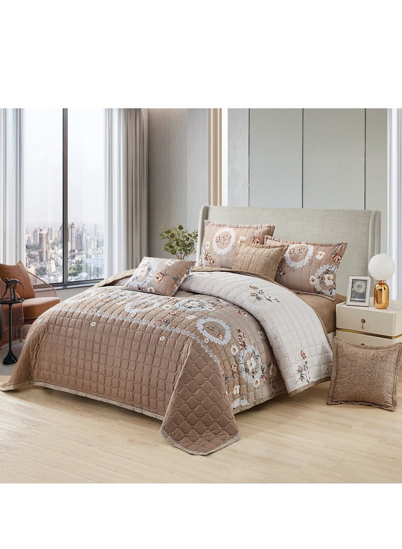 Microfiber Double Bedspread, Fits 200 x 200 cm, 7 Pieces