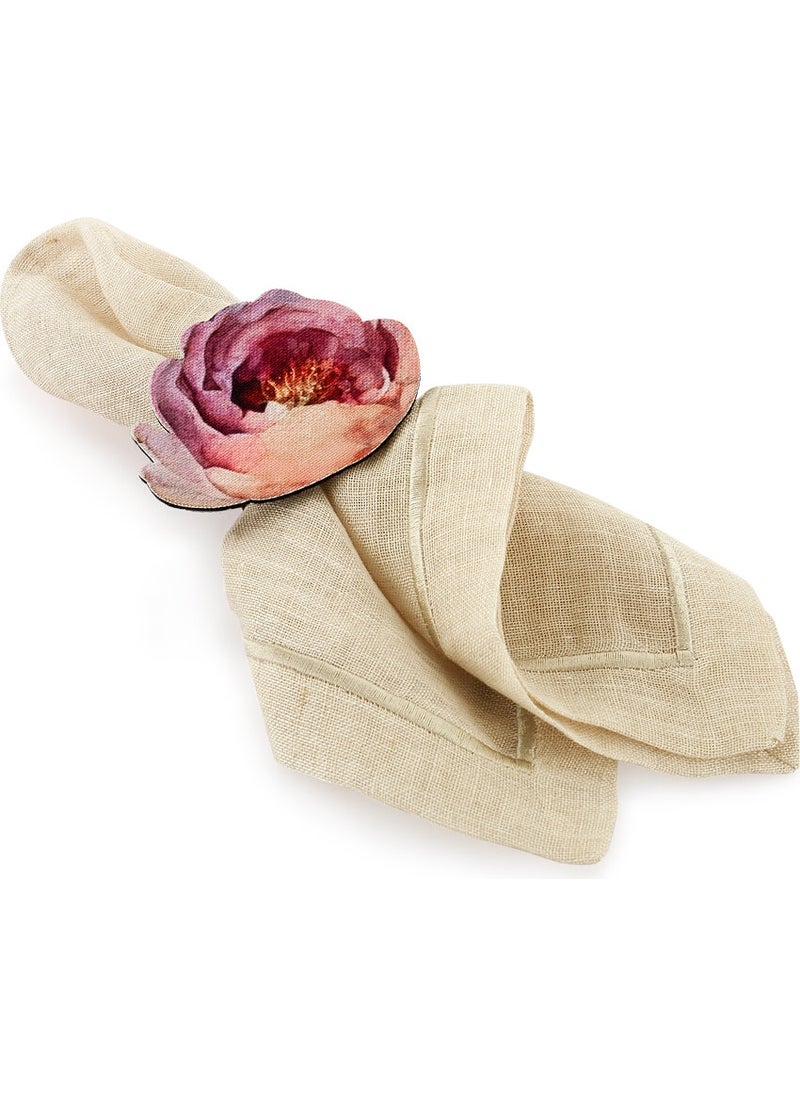 Schafer Home Rose 4-Piece Laser Napkin Holder-Cream  - Image 1