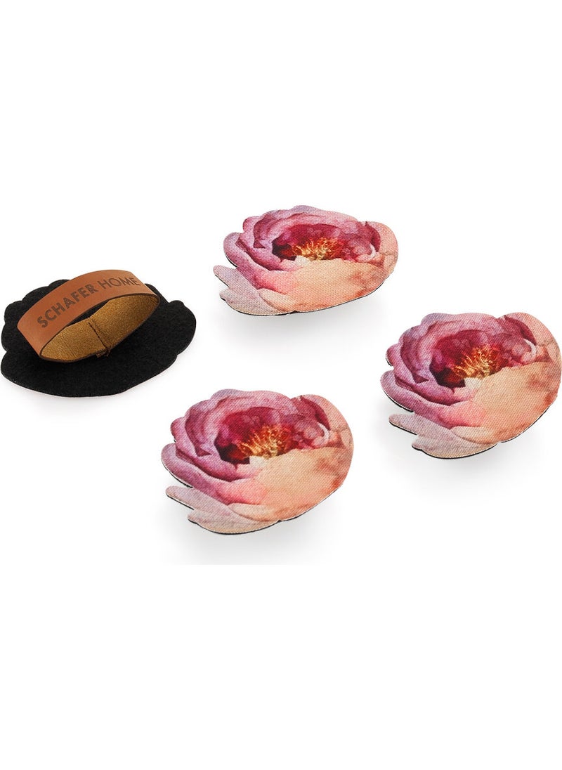 Schafer Home Rose 4-Piece Laser Napkin Holder-Cream  - Image 2