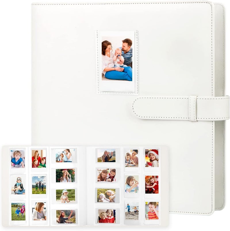 Veicevol 640 Pockets Photo Album for Fujifilm Instax Mini Camera, Leather Cover, Photo Album for Instax Mini 12 11 9 40 90 8 7 Evo LiPlay Instant Camera, (White) - Image 1