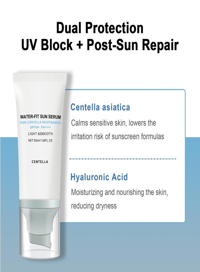 FREEORR Centella Sunscreen, SPF 50, Hyalu Cica Water-Fit Sun Serum, Lightweight Sunscreen with Plant Extract, Long Lasting Protection and UV Defens, No White Cast, Hydrating and Non-Greasy - Image 5
