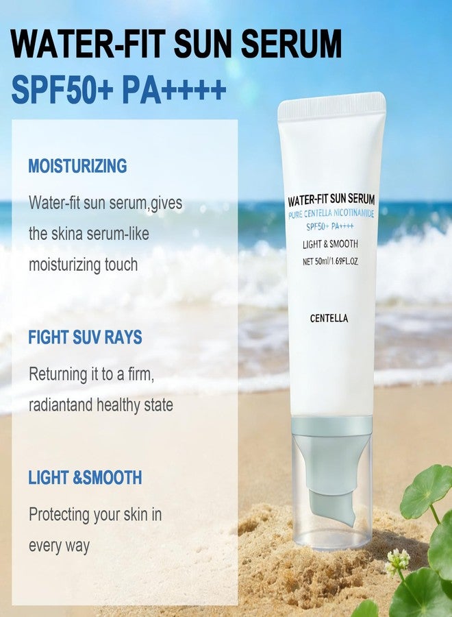 FREEORR Centella Sunscreen, SPF 50, Hyalu Cica Water-Fit Sun Serum, Lightweight Sunscreen with Plant Extract, Long Lasting Protection and UV Defens, No White Cast, Hydrating and Non-Greasy - Image 2