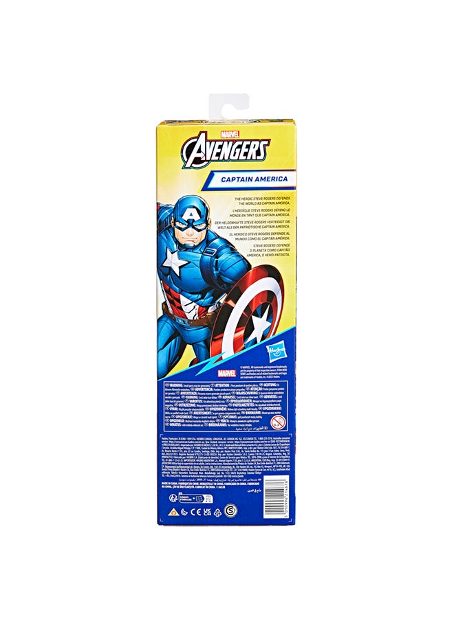 AVENGERS - Marvel Avengers Titan Hero Series Captain America Action Figure, 12-Inch, Avengers Toys for Kids Ages 4 and Up - Image 1