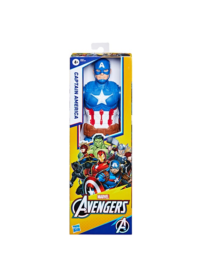 AVENGERS - Marvel Avengers Titan Hero Series Captain America Action Figure, 12-Inch, Avengers Toys for Kids Ages 4 and Up - Image 1