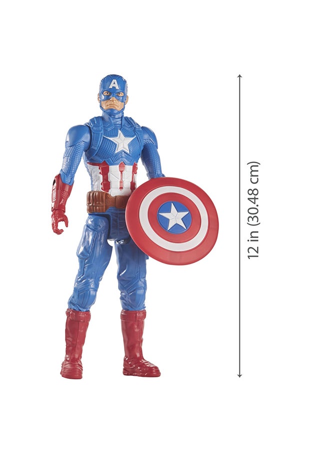 AVENGERS - Marvel Avengers Titan Hero Series Captain America Action Figure, 12-Inch, Avengers Toys for Kids Ages 4 and Up - Image 1