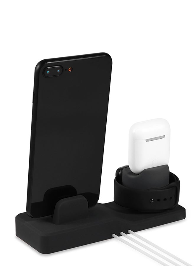 Charging Dock For Apple iPhone/iWatch/AirPods Black - Image 2