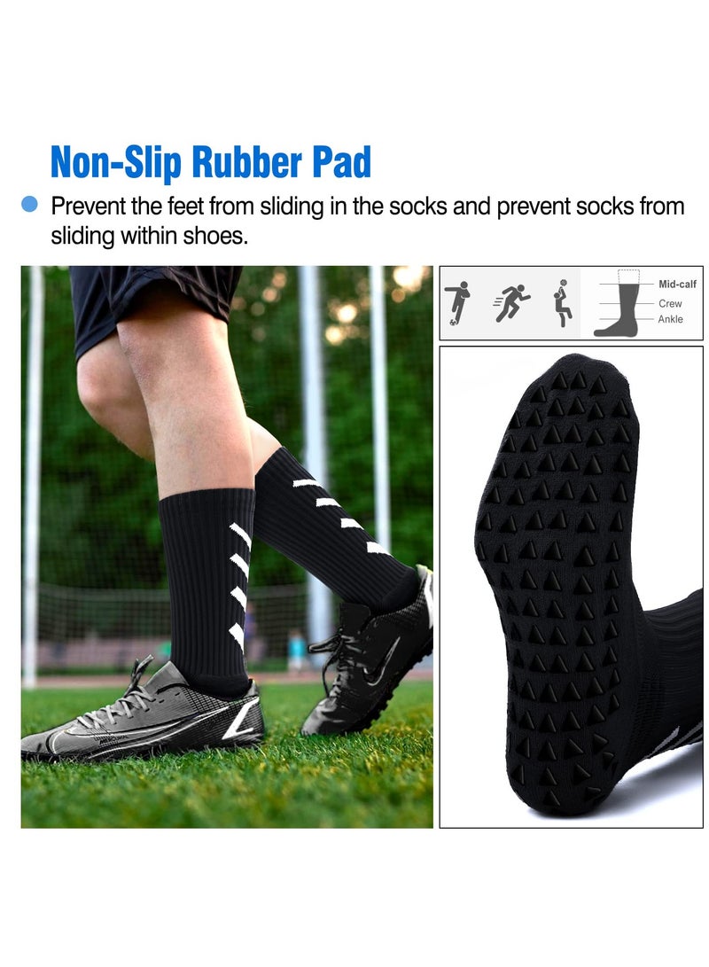 SOLARAE 4 Pairs Grip Socks Soccer, Anti Slip Non-Slip Socks Mens Grip Pads Socks for Football Soccer Basketball Yoga Sports - Image 2