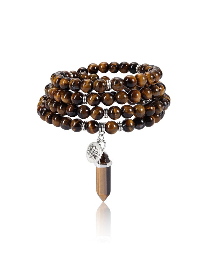 Beads for Prayer Beads and Wrapped Bracelets from Natural Crystals and Gemstones and Lotus Pendant  - Image 1