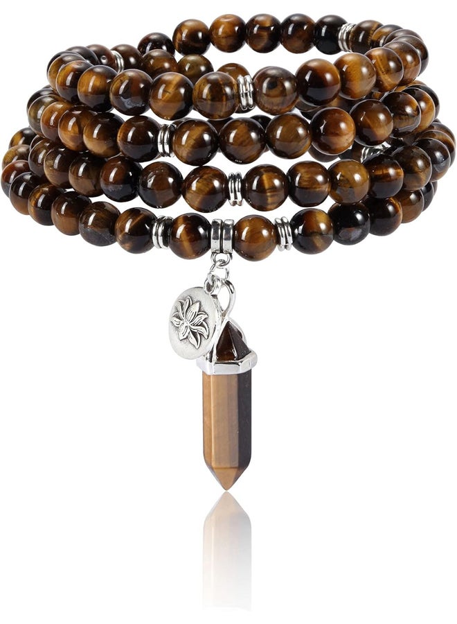Beads for Prayer Beads and Wrapped Bracelets from Natural Crystals and Gemstones and Lotus Pendant  - Image 2