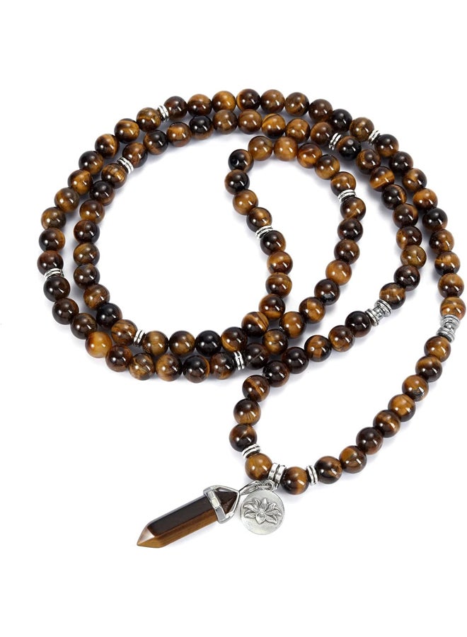 Beads for Prayer Beads and Wrapped Bracelets from Natural Crystals and Gemstones and Lotus Pendant  - Image 3