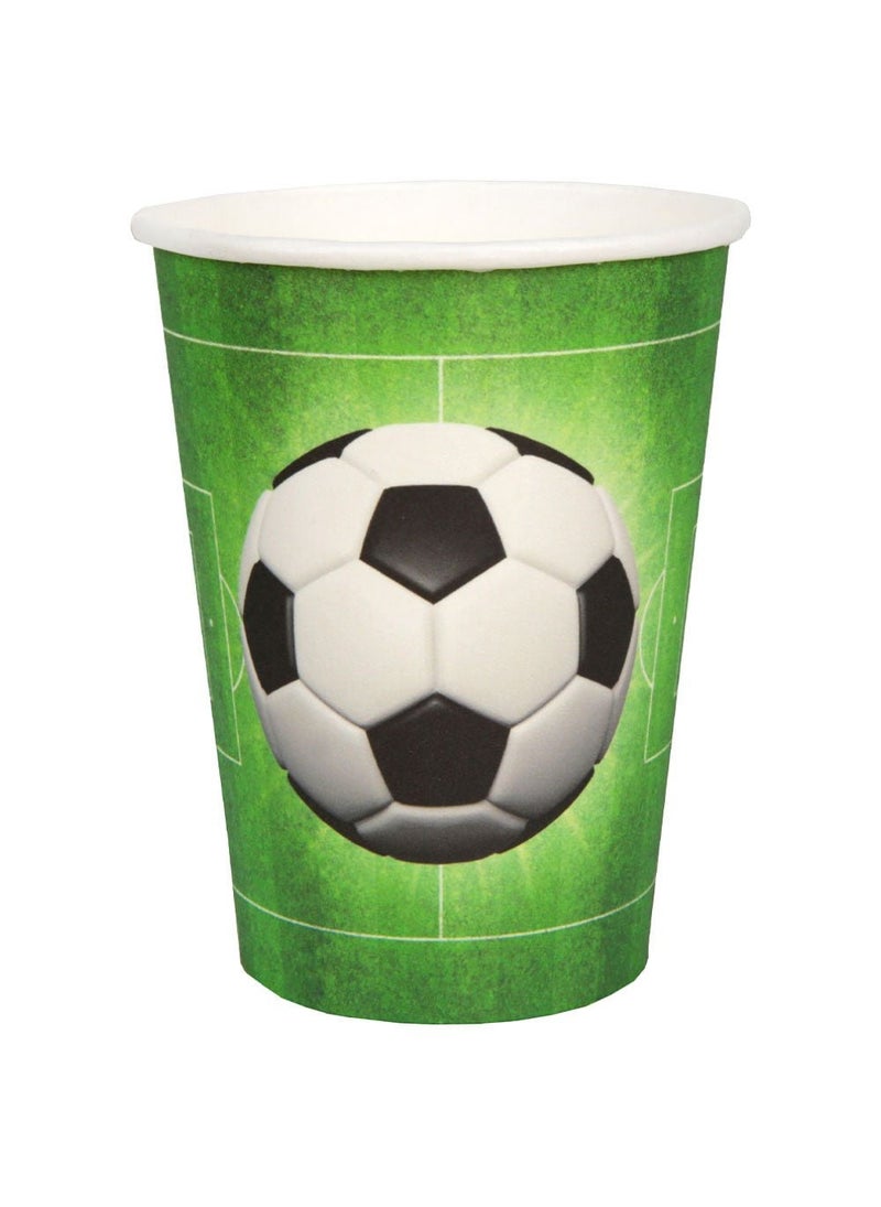 SANTEX Football Disposable Paper Cups Multicolor 9.5cm 10-Pack - Image 1