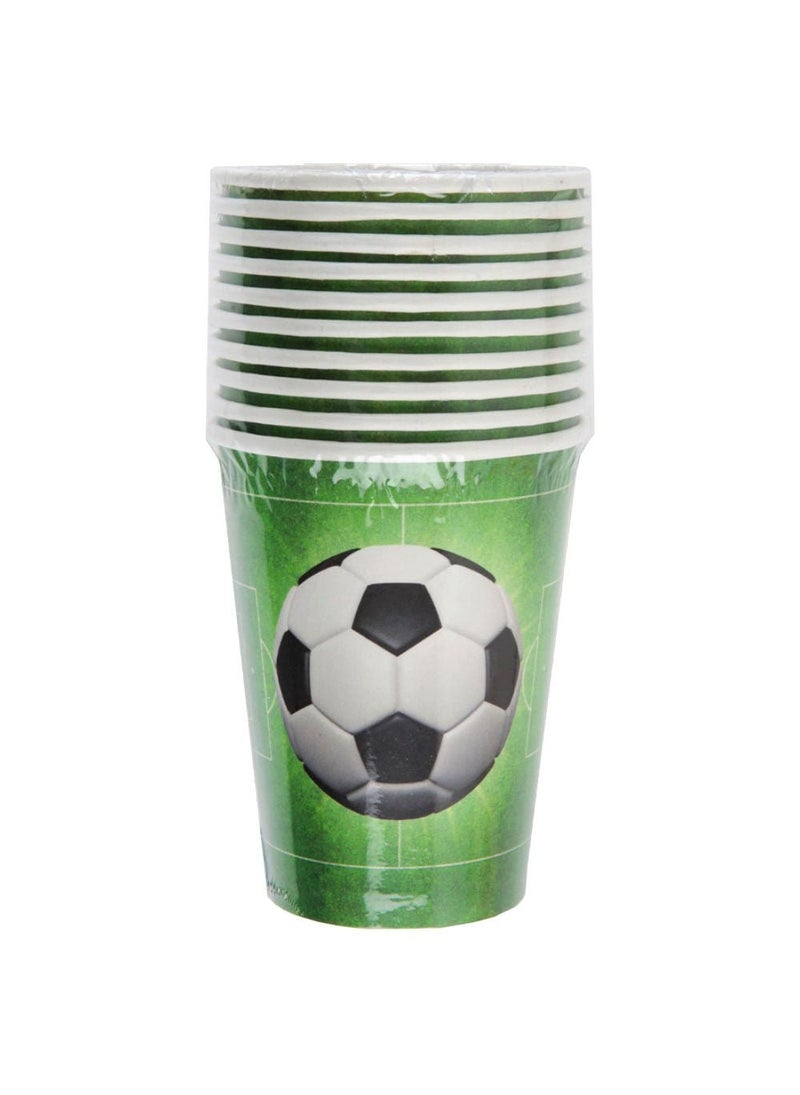 SANTEX Football Disposable Paper Cups Multicolor 9.5cm 10-Pack - Image 2