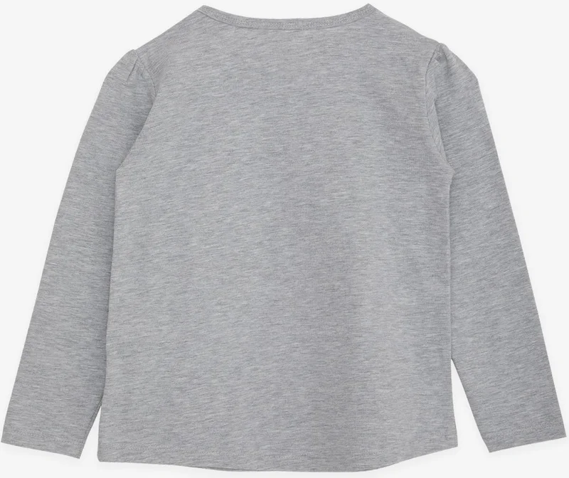 بريز Girl's Long Sleeve T-Shirt Girl Looks 4-9 Years, Gray Melange