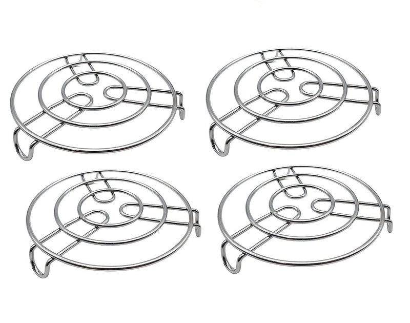 LSARI Stainless Steel Round Table Ring Set, Hot Pot Stand, Trivet, Set of 4 - Image 1