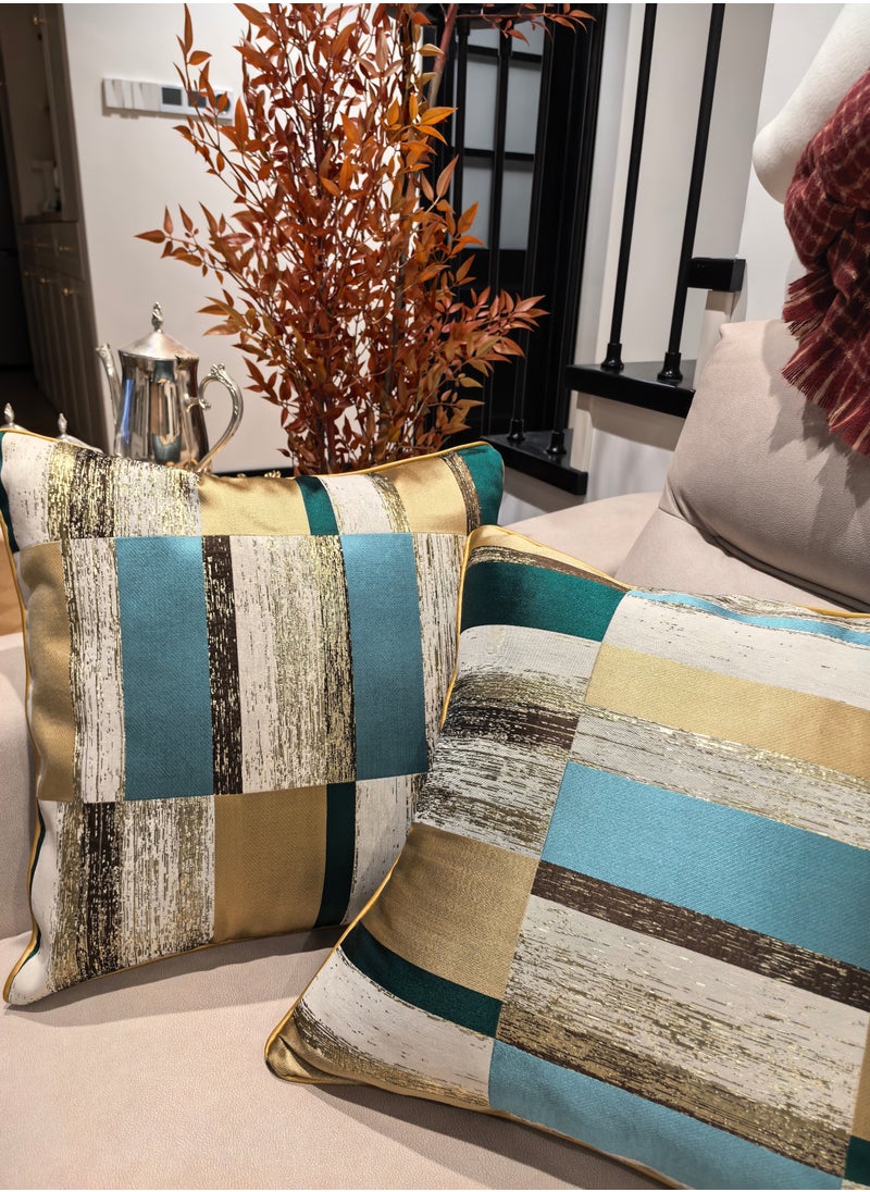Generic Pack of 2, Noble Decorative Square Throw Pillow Cover Cushion Covers Pillowcase, Home Decorations for Sofa Couch Bed Chair 18x18 Inch/45x45 cm  - Image 1