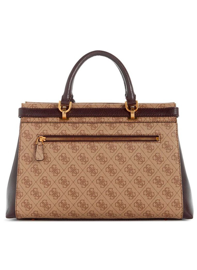 GUESS - Sestri Logo Womens NOELLE Shoulder Handbag Brown - Image 1