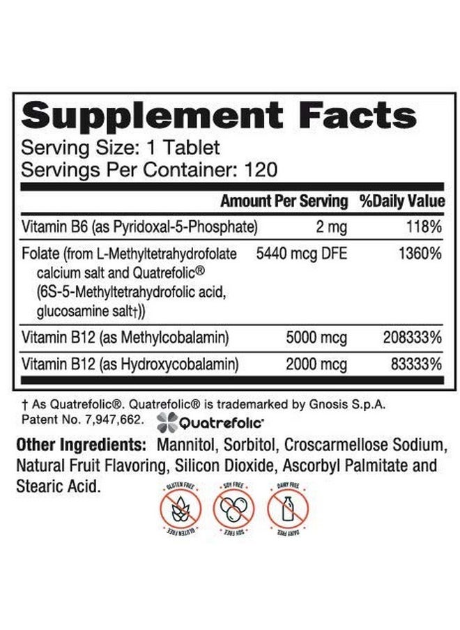Neuro biologix Neurobiologix Methylation Complete™ 120 Sublingual Tablets With Bioactive B12 Methyl Folate With A Light Fruit Punch Flavor For Focus Mthfr  Mtrr Gene Mutations Vegan  Gluten Free  - Image 3