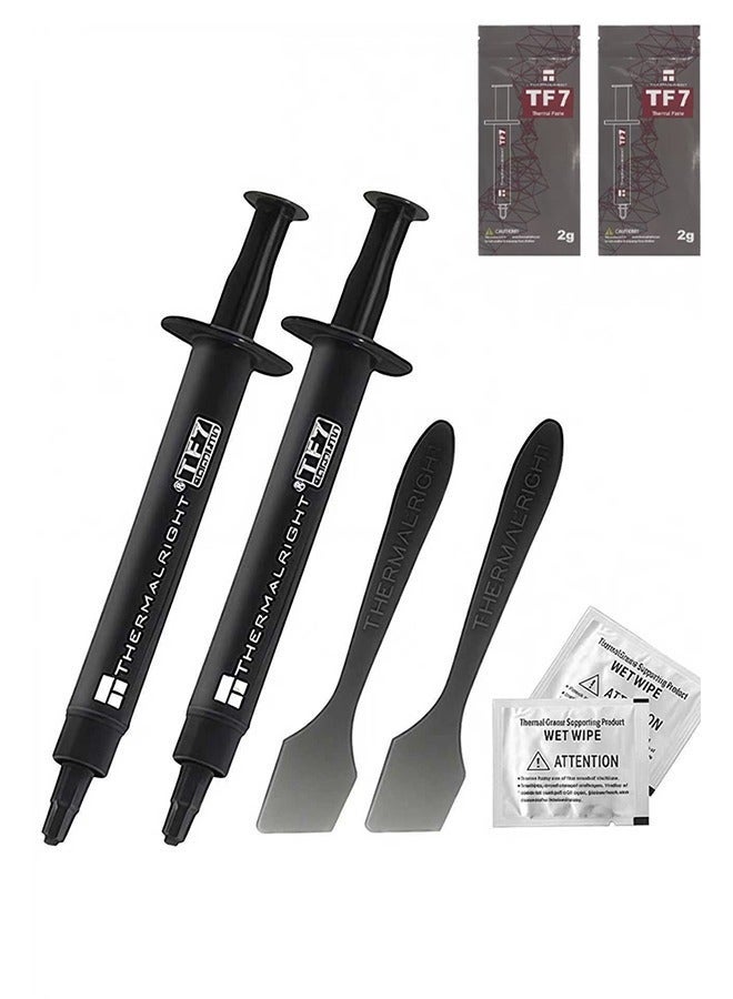 2-Pack TF7 Silver CPU Thermal Paste (2g*2), High Performance Thermal Compound Paste, Heat Sink Compound, Ultra-Low Thermal Impedance Thermal Grease for CPU/PS4/PS5/PC/GPU Coolers - Image 1