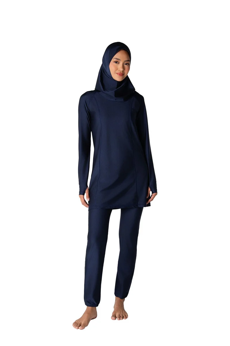 كويجا صن وير COEGA Ladies Modest Swim Suit Three Piece  Set - Midnight Blue
