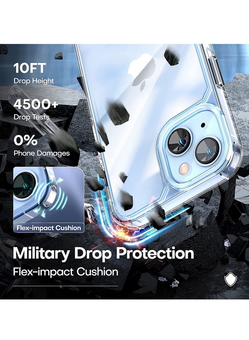 ELTRAZONE [5 in 1] for iPhone 14 Plus Case [Not Yellowing], with 2 Tempered Glass Screen Protectors+2 Camera Lens Protectors [Military Grade Protection] Shockproof Slim iPhone 14 Plus Case 6.7 Inch-Clear - Image 5