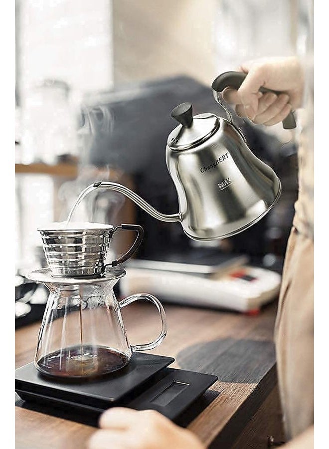CHANGBERT Pour Over Tea Coffee Kettle Gooseneck Stainless Steel Teapot, Works on Gas, Electric, Induction Stovetop - 1L (34oz) - Image 4