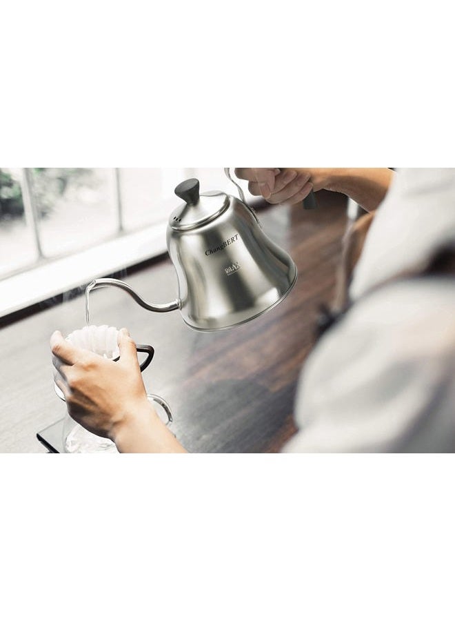 CHANGBERT Pour Over Tea Coffee Kettle Gooseneck Stainless Steel Teapot, Works on Gas, Electric, Induction Stovetop - 1L (34oz) - Image 2