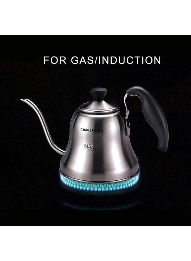 CHANGBERT Pour Over Tea Coffee Kettle Gooseneck Stainless Steel Teapot, Works on Gas, Electric, Induction Stovetop - 1L (34oz) - Image 3