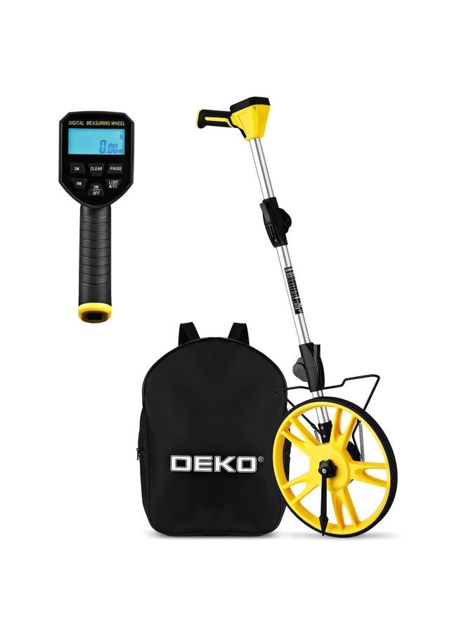 DEKOPRO Measuring Wheel: DEKOPRO 4V Digital Measuring Wheel in Feet, 12.5 Inch 99,999Ft/ 99,999M Digital Display Folding Wheel Measurement Roller with Storage Bag - Image 1