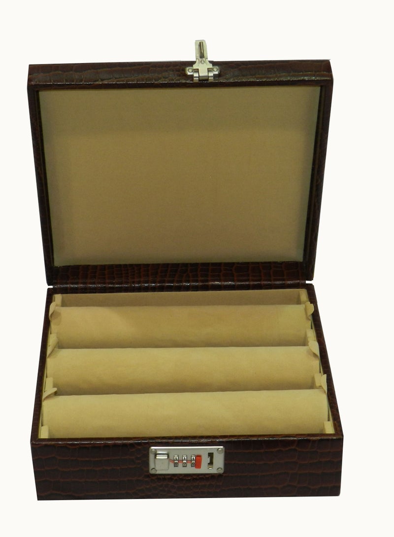 LAVERI LEATHER Laveri Genuine Leather Bracelet Jewelry Box with 3 Removable Rolls - Holder Stores Bracelets, Bangles & Watches Bangle Vanity Box REMOVABLE Vanity Box Removable Vanity Box  - Image 1