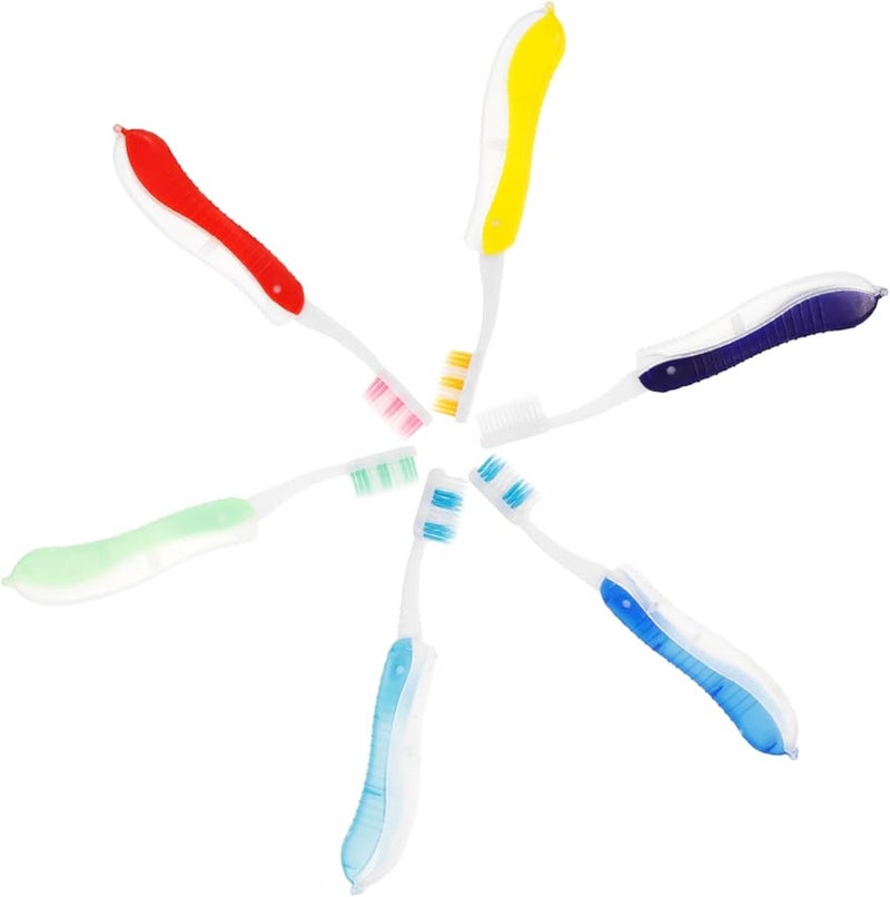 6 قطع فرشاة أسنان قابلة للطي محمولة مع غطاء للتخييم - Image 1