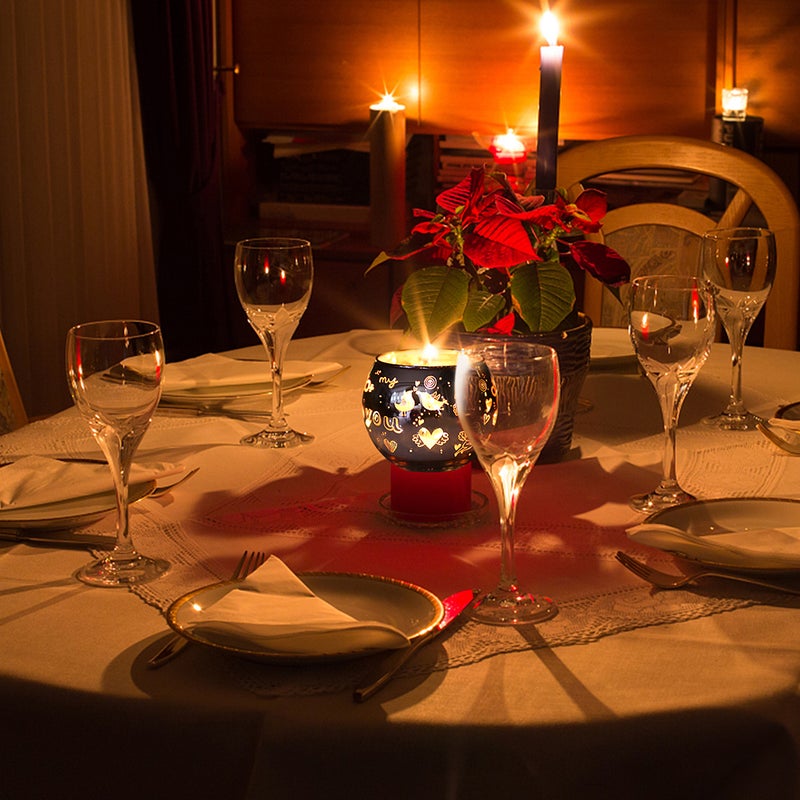 2pcs Glass Craft Candle Cup Valentine's Day Themed Glass Candleholder Romantic Decor - Image 5