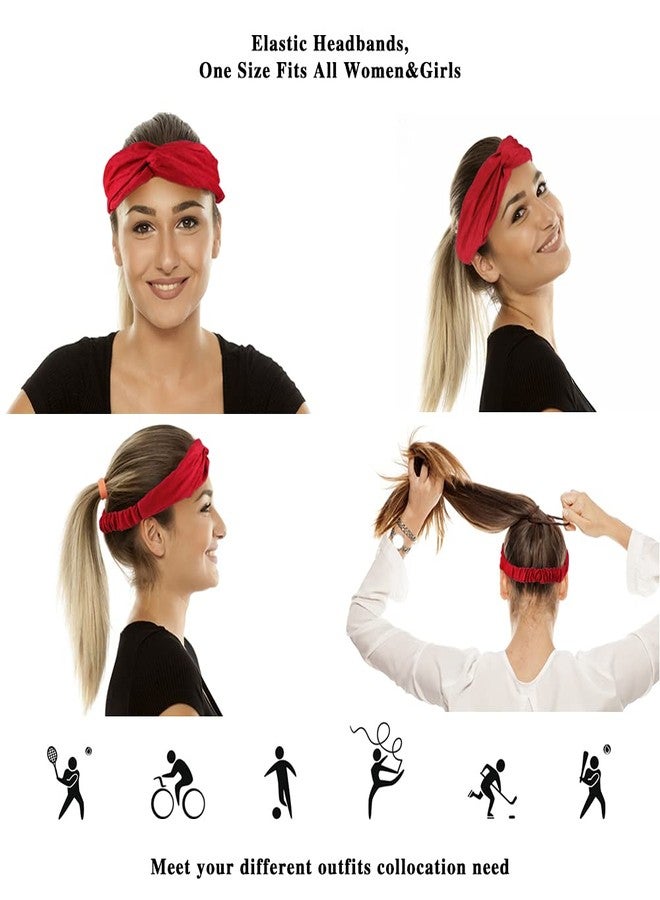 AHONEY 20 Pack Headbands for Women Knotted Headbands Twist Stretchy Hair Bands for Girls Cross Turban Plain Headwrap Yoga Workout Hair Accessories Christmas Gifts Stocking Stuffers (Suede) - Image 2