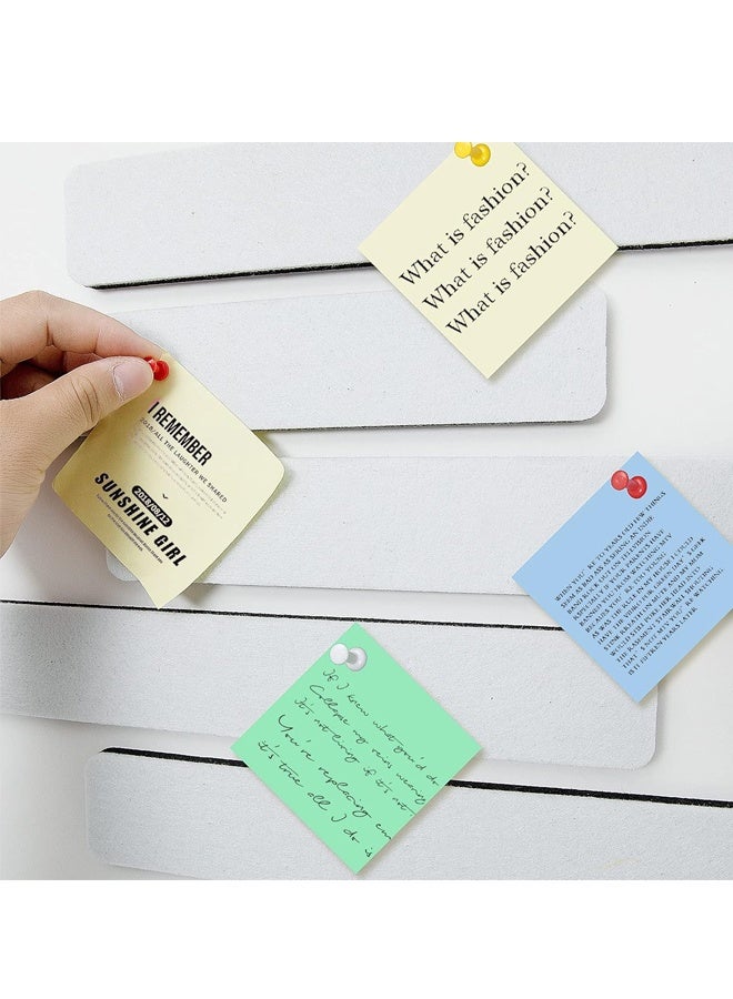 5 Pack Felt Pin Board Bar Strips Bulletin Board for Bedrooms Offices Home Wall Decoration, Notice Board Self Adhesive Cork Board with 35 Push Pins for Paste Notes, Photos, Schedules (Grey) - Image 2