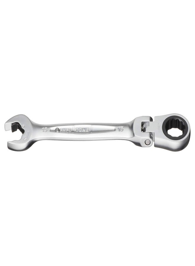 TONE Ratchet Ring Wrench Ratcheting Spanner Head Flex Head Set RMFQ-15 15mm - Image 2