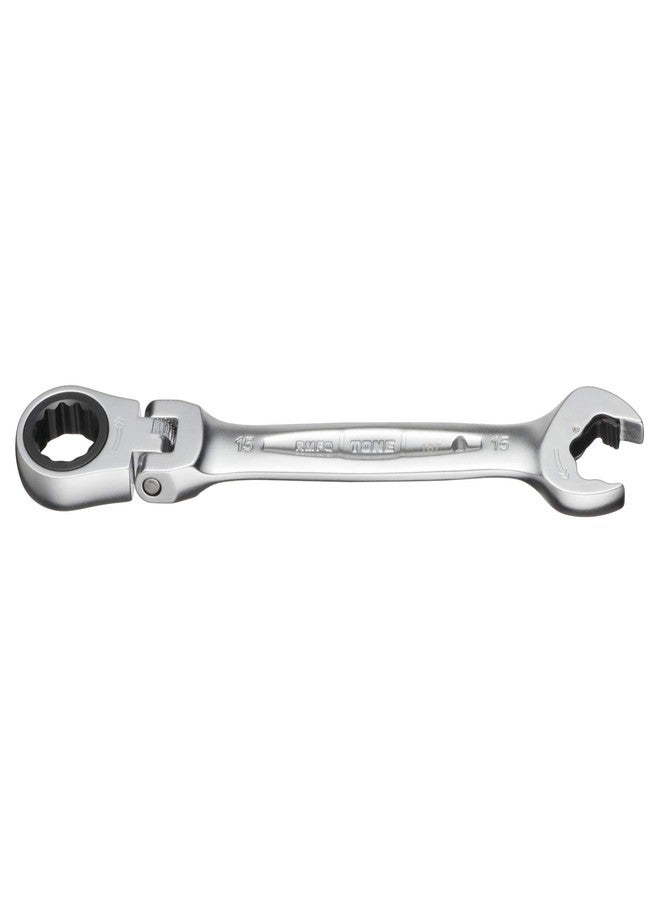 TONE Ratchet Ring Wrench Ratcheting Spanner Head Flex Head Set RMFQ-15 15mm - Image 4