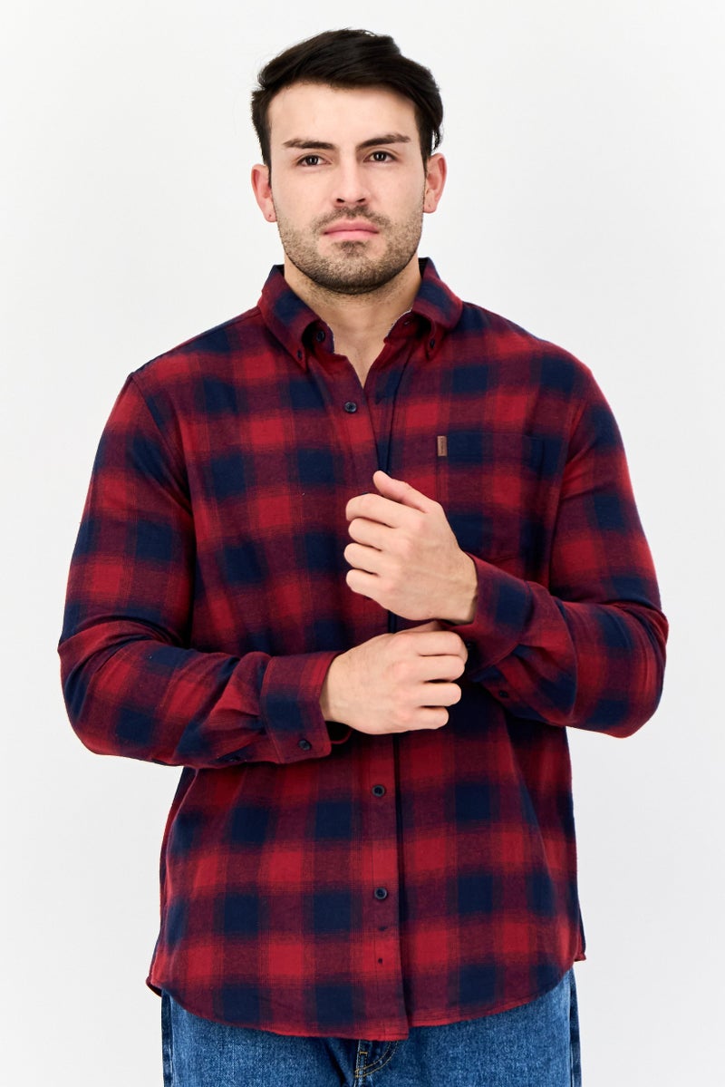 Chaps قمصان رجالية عادية مقاس عادي بأكمام طويلة مزخرفة، متعددة الألوان - Image 1