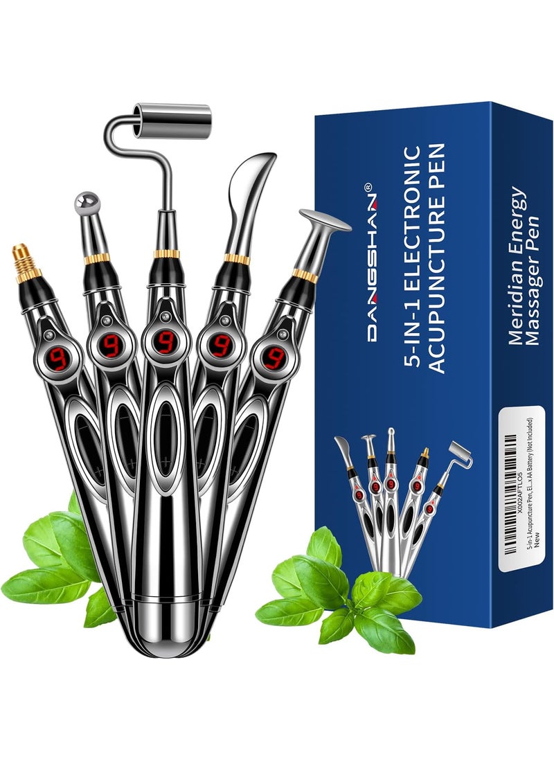 DANGSHAN DANGSHAN 5-in-1 Acupuncture Pen, Electronic Massage Therapy Pen, Pain Relief Therapy, Meridian Energy Pulse Massage Pen 