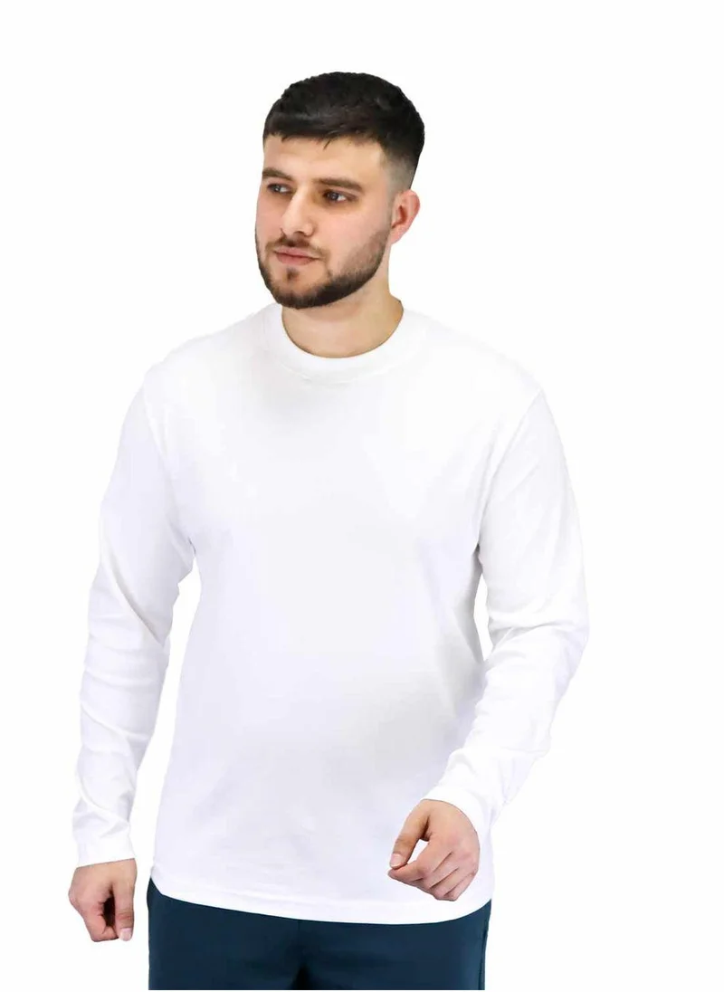 GIORDANO Men’s Interlock Crew Neck Long Sleeve Slim Fit Embroidery Liquid Touch Smart Collar Tees