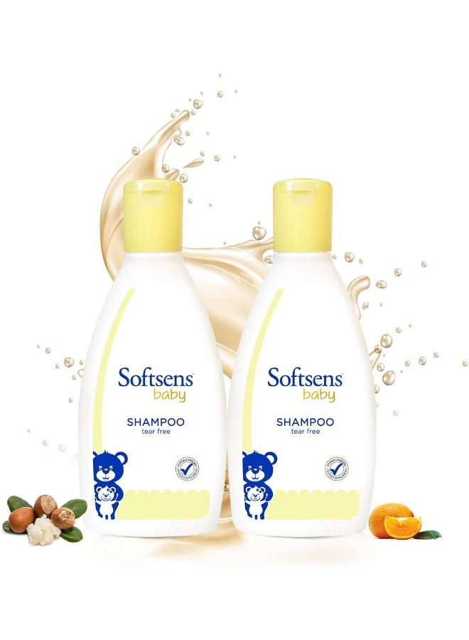 Softsens Baby TEAR FREE Shampoo | Mild, Hypoallergenic, Paraben & Sulfate Free (200ml x Pack of 2) - Image 1