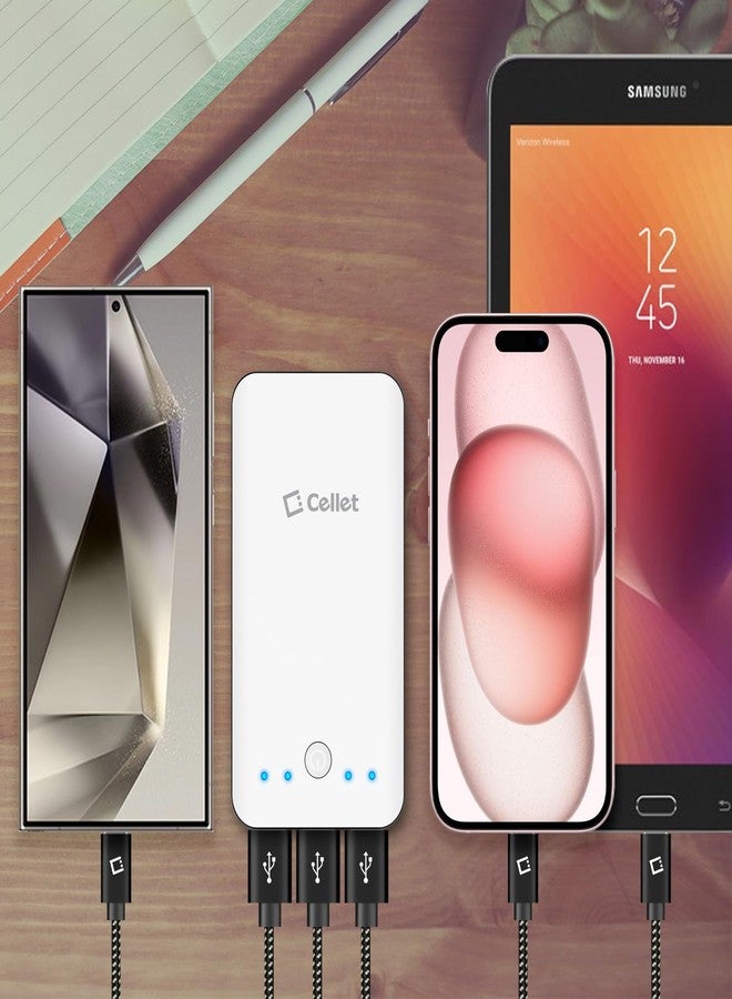 Cellet 3-Pack USB-C to USB-A Short Cable 5-Inch | Durable Nylon Braided Fast Charging & Data Sync Cord | Compatible with iPhone 15/16, Samsung Galaxy S24/FE, Google Pixel, iPad, Tablet, Switch - Image 3