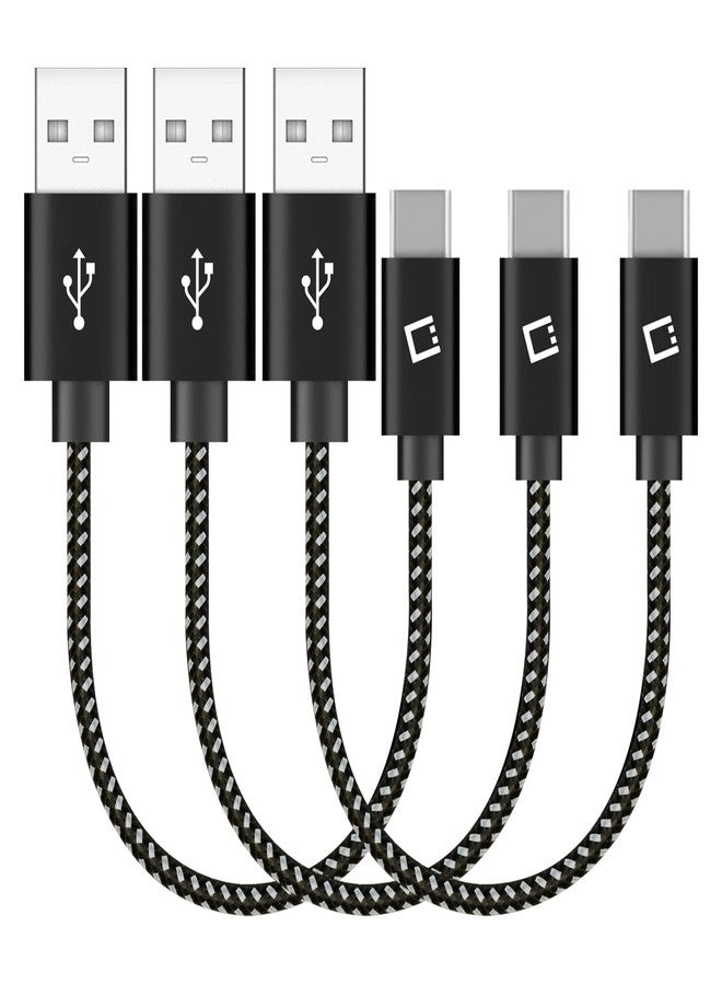 Cellet 3-Pack USB-C to USB-A Short Cable 5-Inch | Durable Nylon Braided Fast Charging & Data Sync Cord | Compatible with iPhone 15/16, Samsung Galaxy S24/FE, Google Pixel, iPad, Tablet, Switch - Image 1