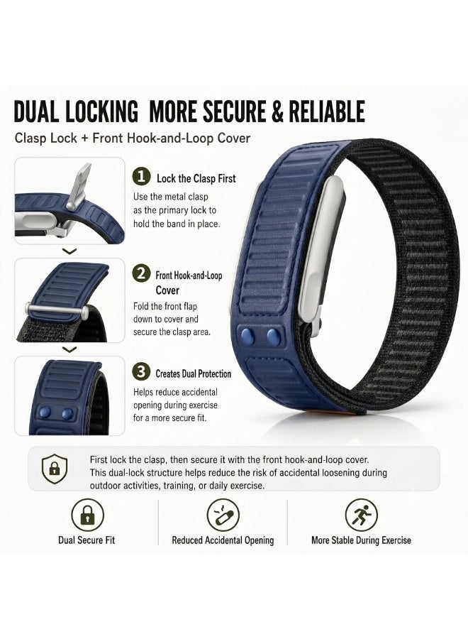 TEMPO Navigator Hybrid Nylon & Silicone Sport Replacement Strap Compatible for WHOOP 5.0 Life /MG – ECG Compatible Fitness Tracker, Breathable & Durable with Secure Slider Connector Band | NOT for Gen 4 - Image 3