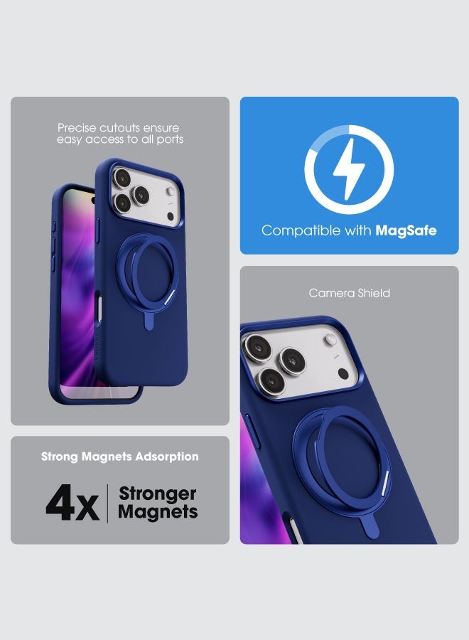 blupebble حافظة RingFlex متوافقة مع MagSafe مع قاعدة قابلة للطي والدوران 360° لجهاز iPhone 17 Pro – غلاف واقي رفيع مضاد للصدمات - Image 5