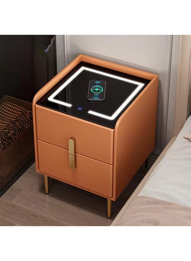 إن كي أكس طاولة بجانب السرير متعددة الوظائف مع شحن USB لاسلكي وإضاءة LED 40 سم - Image 1