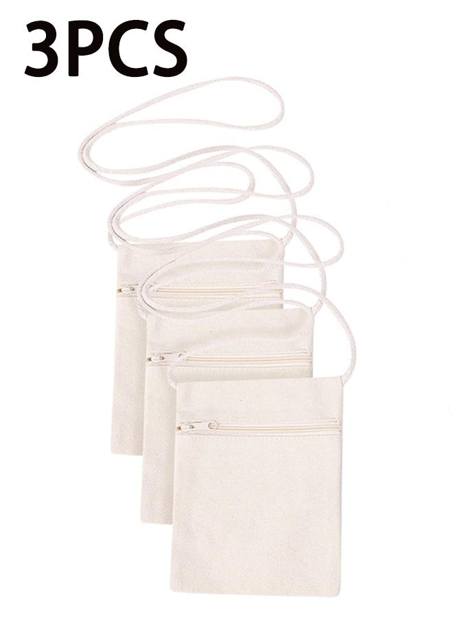 حزمة من 3 حقائب قماشية للتسامي حقيبة قابلة للتحويل بالحرارة للكتابة اليدوية/DIY مطبوعة بصور أو شعارات للرياضة والسفر باللون الأبيض - Image 1