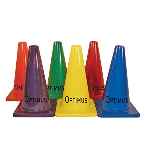 Optimus 12 Inch Space Marker Cones Set of 6 - for Football, Cricket, Soccer, Hockey, Field Agility Exercise, Sports Training - Image 1