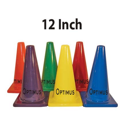 Optimus 12 Inch Space Marker Cones Set of 6 - for Football, Cricket, Soccer, Hockey, Field Agility Exercise, Sports Training - Image 2